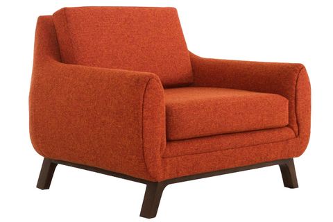Furniture, Chair, Orange, Club chair, Comfort, Outdoor sofa, Outdoor furniture, Wood, Armrest, Futon pad, 
