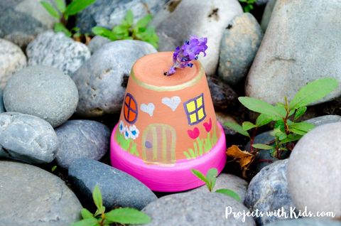 easy crafts for kids painted fairy houses
