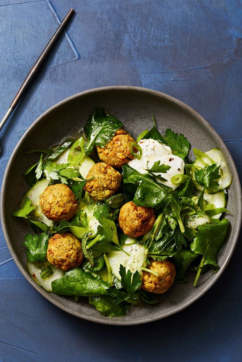 falafel salad on a plate