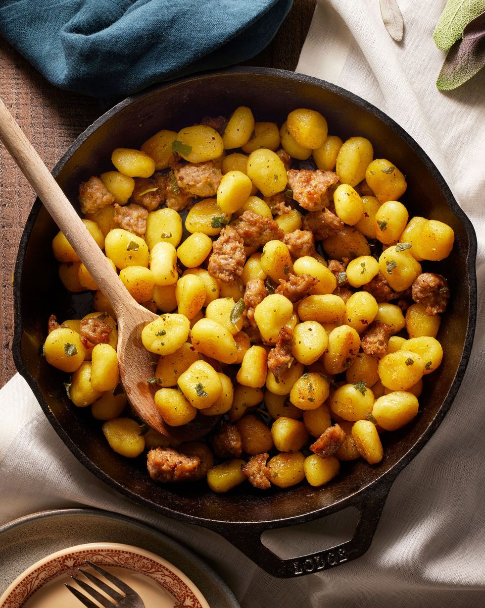 crispy gnocchi with sausage and sage brown butter