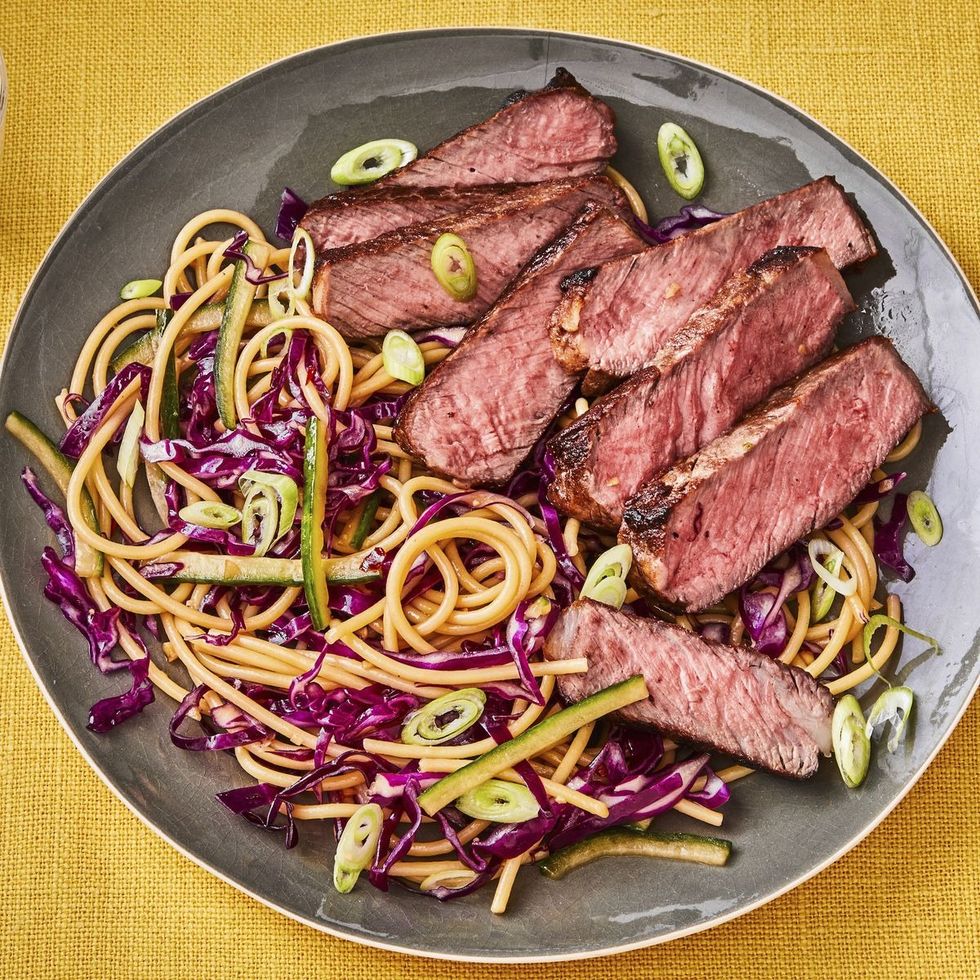 steak and sesame noodle salad