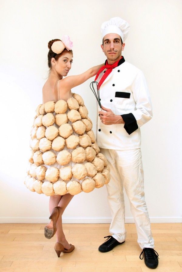 easy halloween costumes for couples french chef and croquembouche