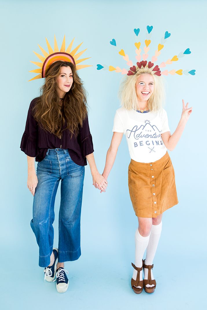easy halloween costumes for couples peace love and sunshine hippie costumes