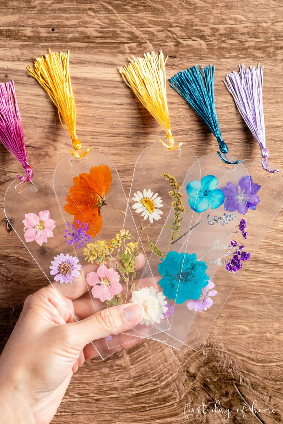 pressed flower bookmarks