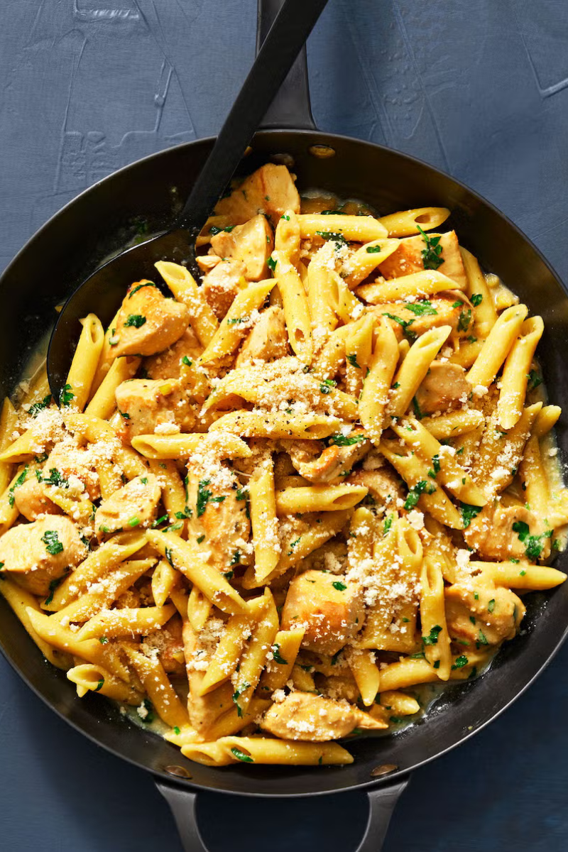 easy sunday dinner ideas chicken francese pasta recipe chicken francese pasta in a skillet