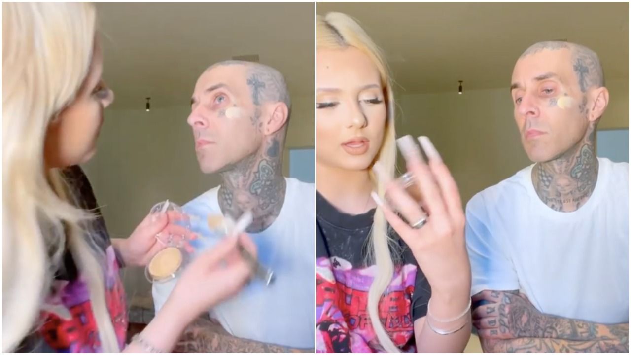 Watch Travis Barker's Daughter Cover His Face Tattoos