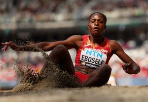 tessy ebosele, en la clasificacion de salto de longitud en los mundiales de budapest