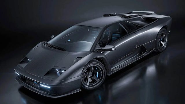 a sleek modern hypercar with a carbon fiber finish and futuristic design elements