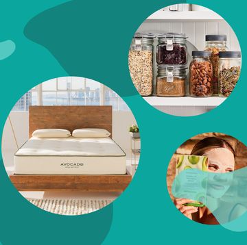 glass storage containers, avocado mattress, face mask, blueland cleaning supplies, counter top composter
