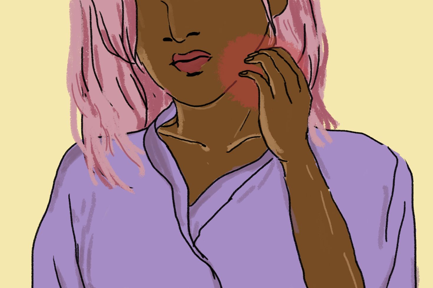 Woman Scratching Neck - Eczema Illustration
