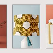 Yellow, Pattern, Design, Room, Table, Modern art, Furniture, Polka dot, Interior design, Still life, 