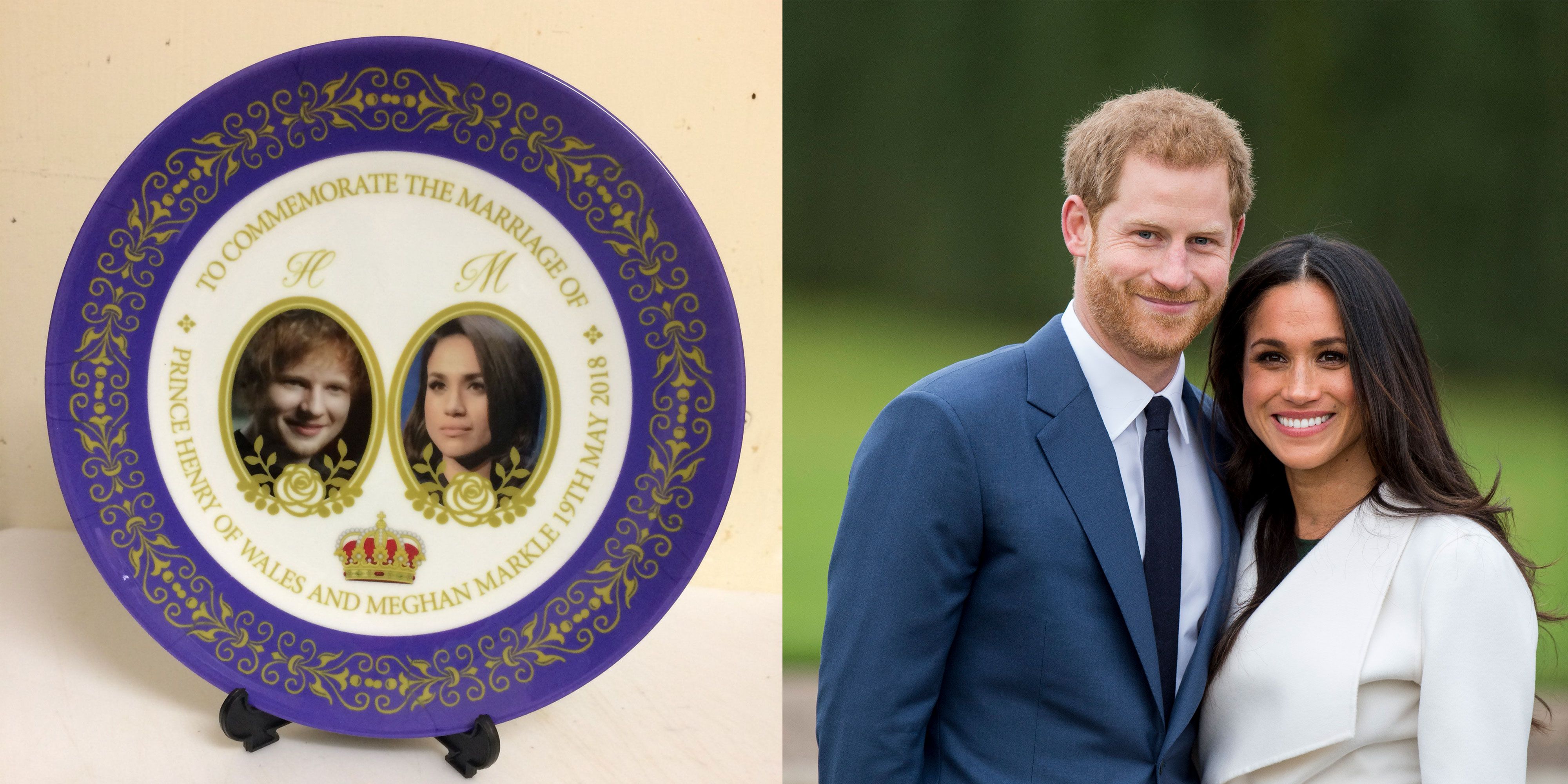 Prince Harry and Meghan Markle commemorative wedding plate 2 sizes 