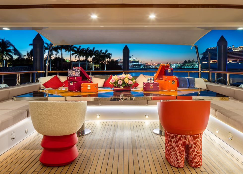 louis vuitton's installation on a yacht in miami