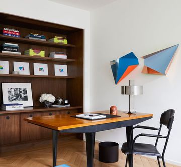 Furniture, Room, Desk, Table, Interior design, Computer desk, Office, Building, Office chair, Chair, 