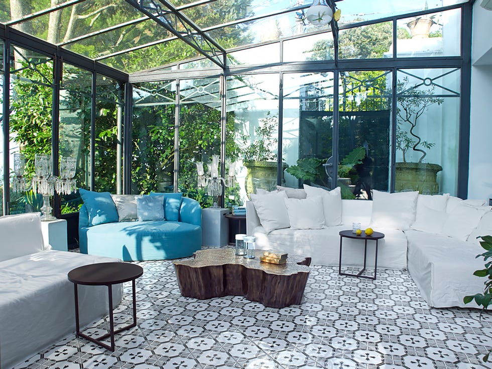 on the terrace