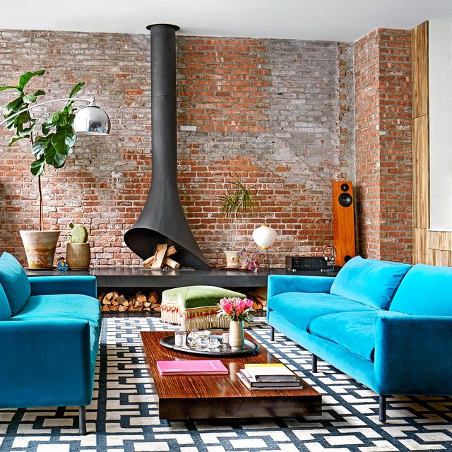Living room, Room, Furniture, Blue, Interior design, Turquoise, Green, Property, Wall, Couch, 