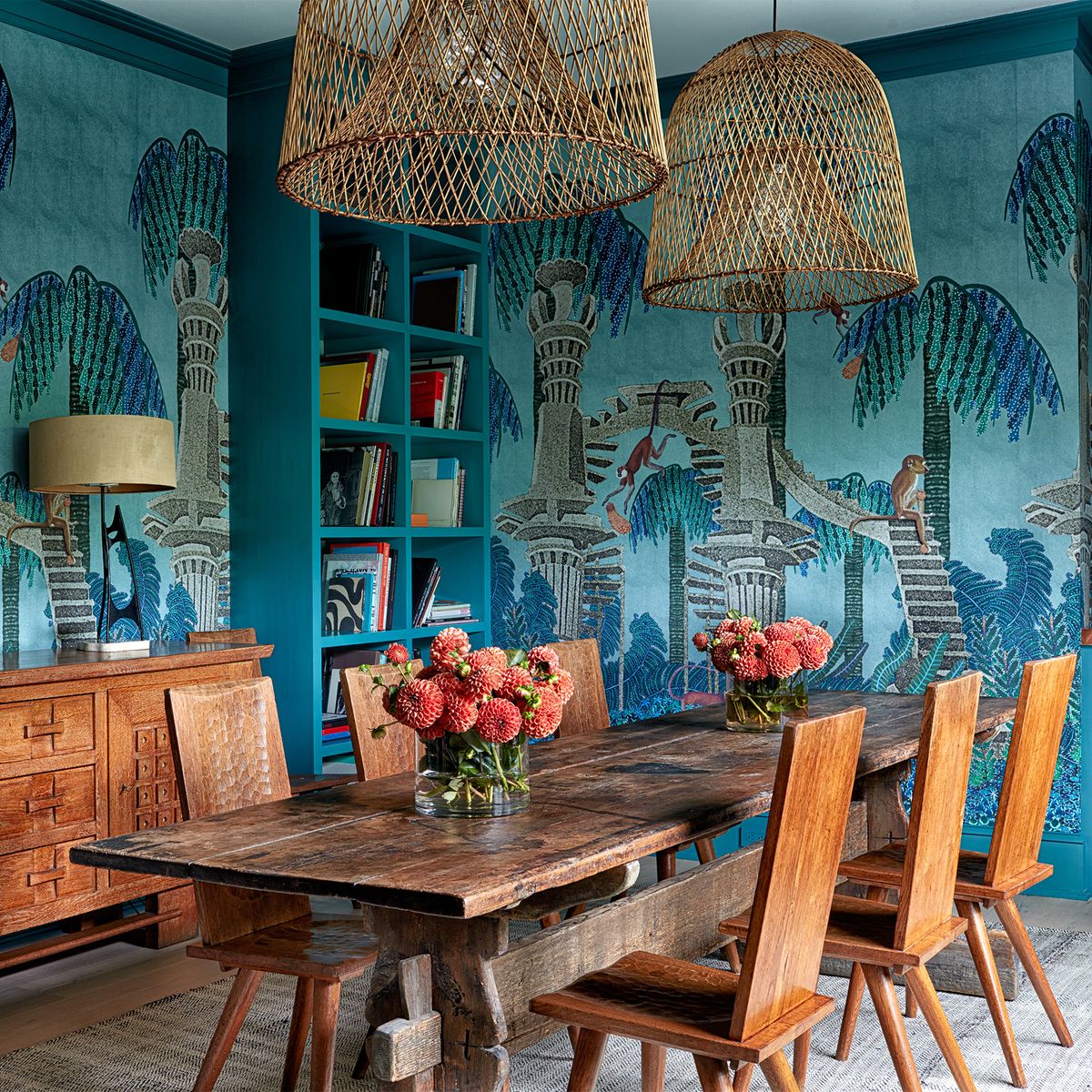 Blue, Room, Turquoise, Interior design, Furniture, Table, Dining room, Aqua, Lighting, Azure, 