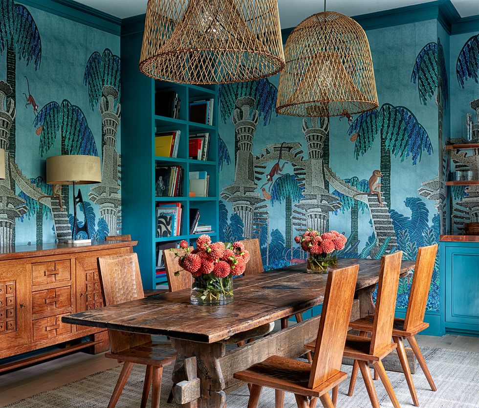 blue, room, turquoise, interior design, furniture, table, dining room, aqua, lighting, azure,