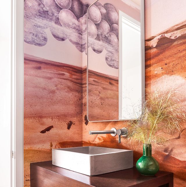 calico wallpaper’s moors in a dallas powder room by 
jean liu design