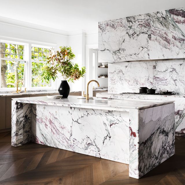 These Gorgeous Waterfall Countertops