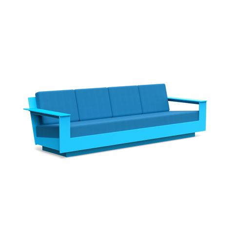 bright blue 4 cushion outdoor sofa