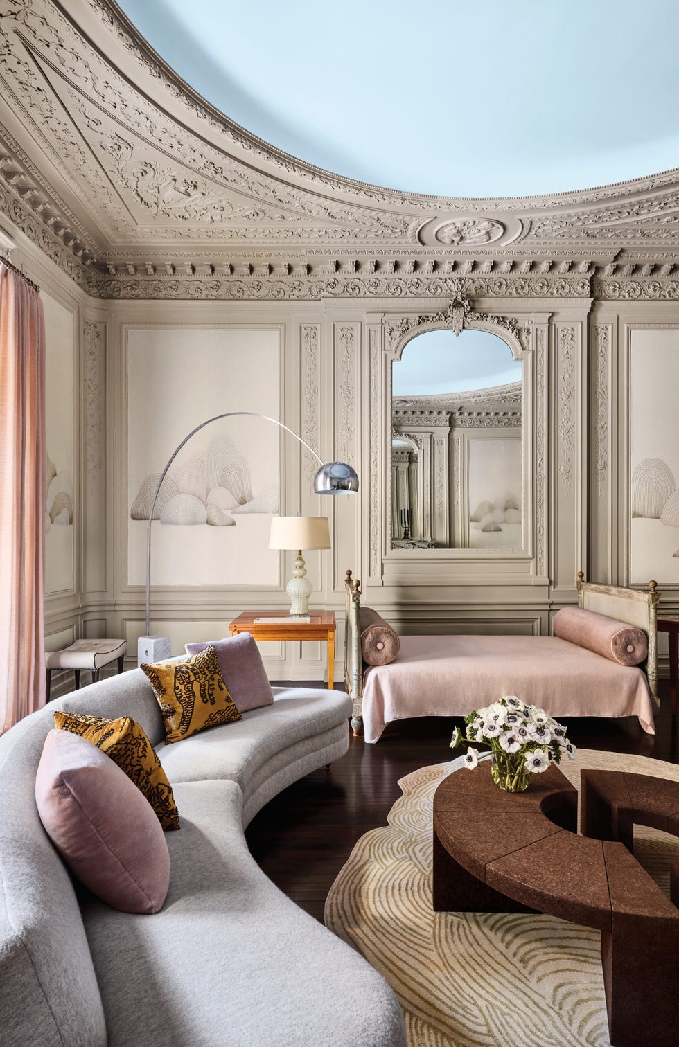 the main living area of elle decor a list designer jean liu’s historic studio apartment in manhattan