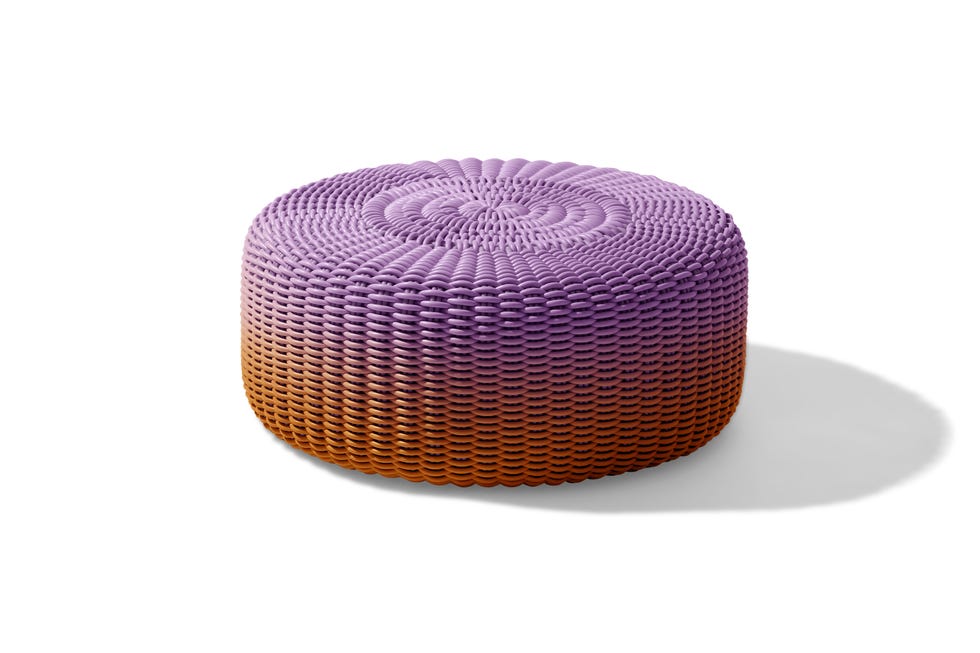 pink purple ombre ridged ottoman