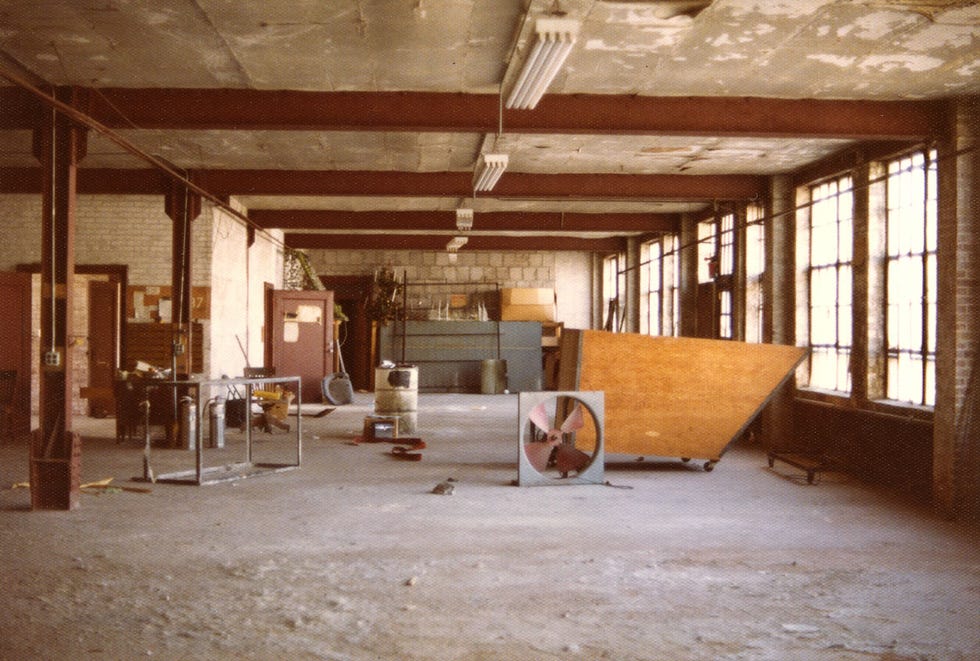 an interior of the building in 1974, just after it was purchased by noguchi
