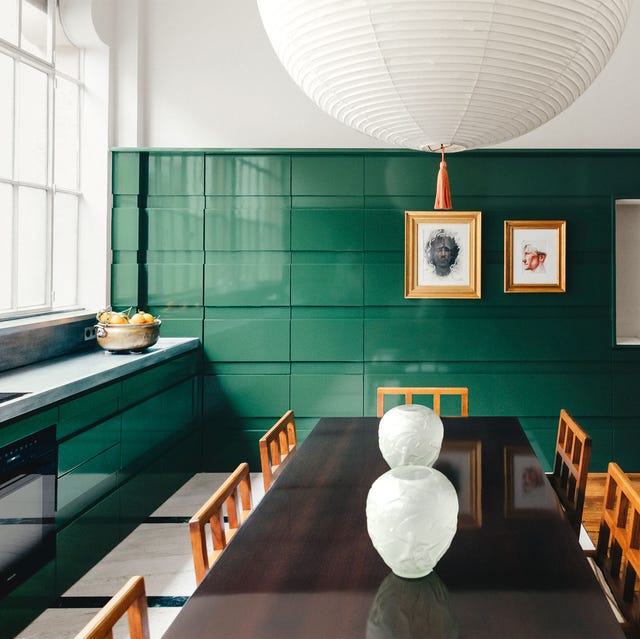 green lacquer kitchen by fabrizio casiraghi