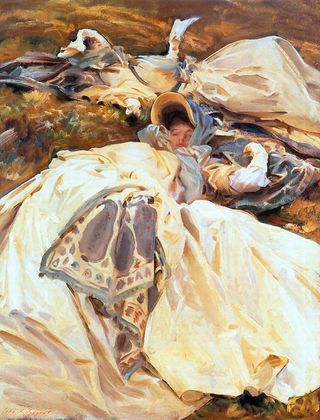 painting by sargent, two girls in white dresses