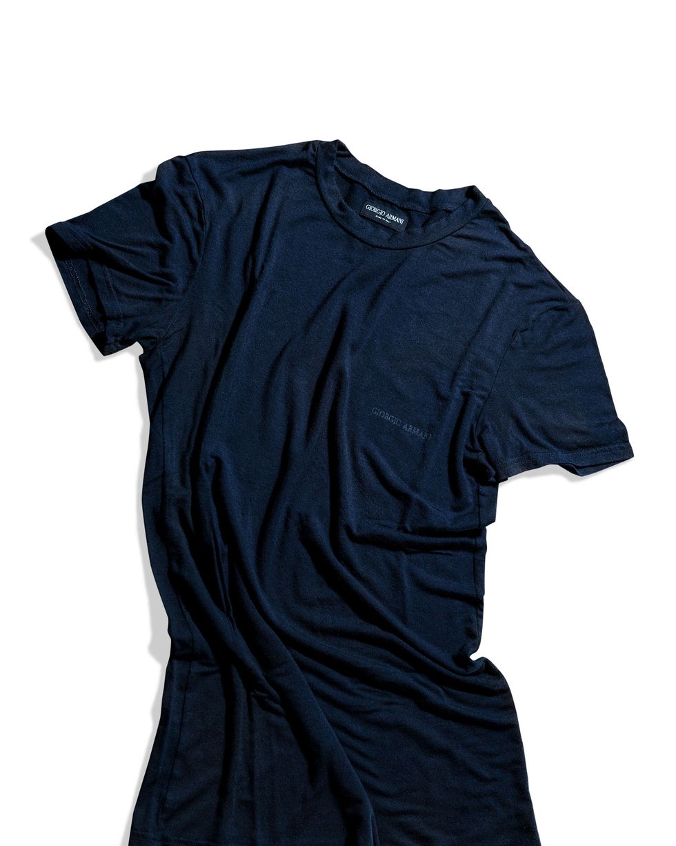 dark blue cashmere tee shirt