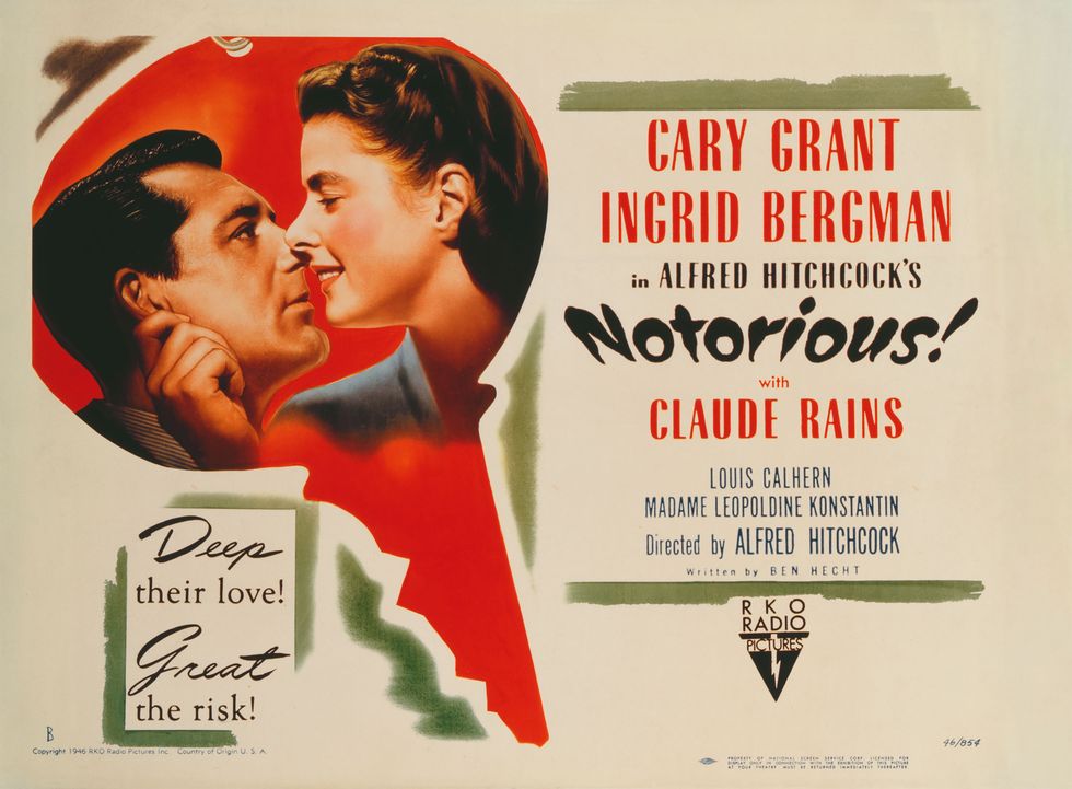poster for the movie with cary grant and ingrid bergman