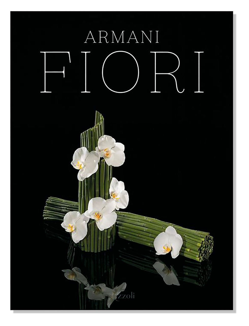 book cover with black background and green stalks wrapped in some delicate white flowers