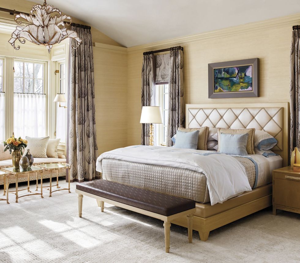 bedroom in beige tones