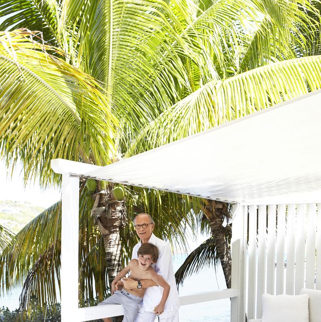 christian liaigre with his son, léonard, at his family’s home on st barts in the caribbean
