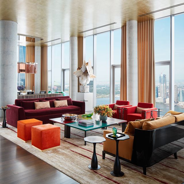 living room of penthouse designed by richard mishaan