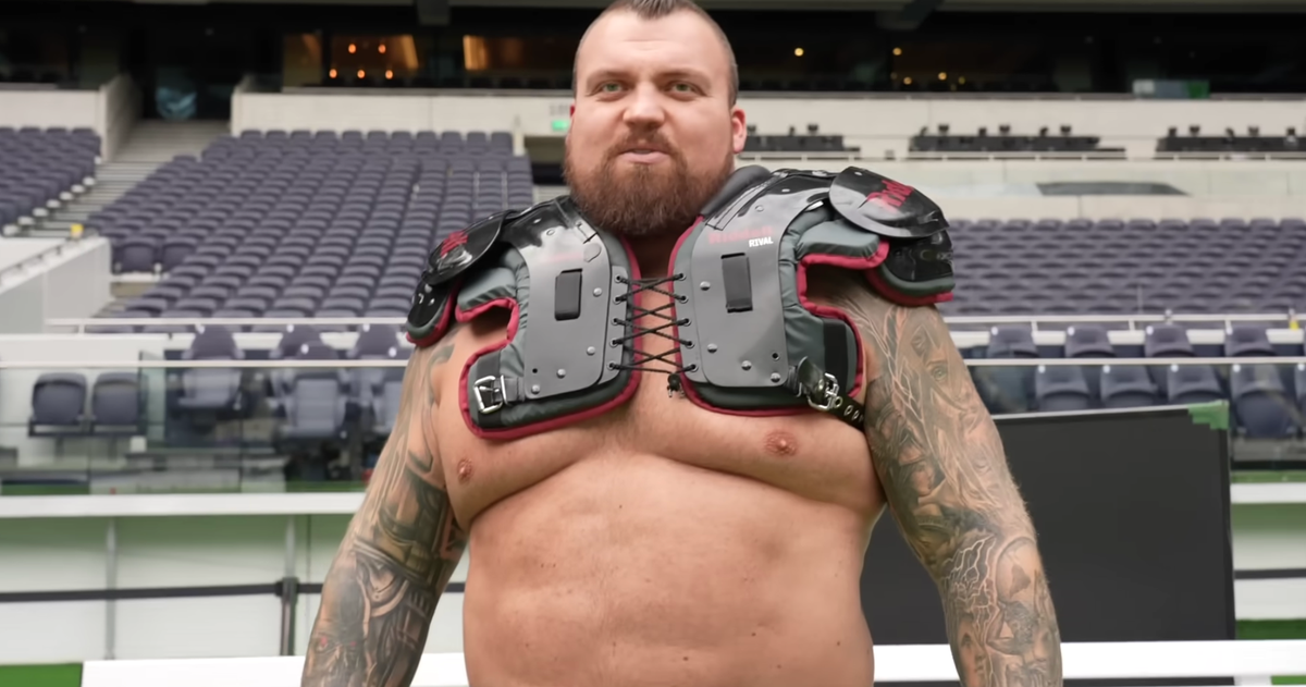 Watch Strongman Eddie Hall Get Wrecked by NFL Combine Training