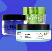 edge booster, fixer glued and flawless hair products