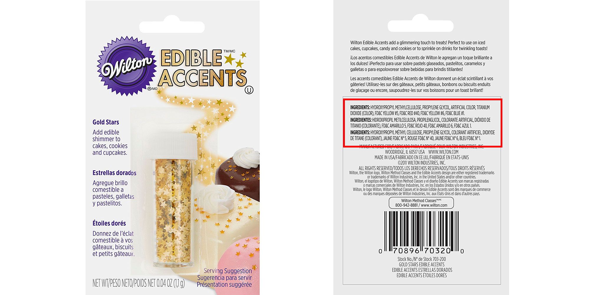 Wilton Edible Accents Gold Stars 
