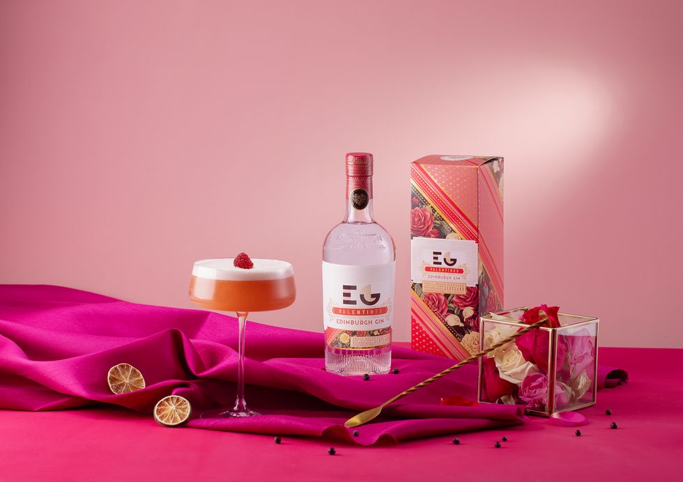edinburgh gin blush valentine's gin personalised