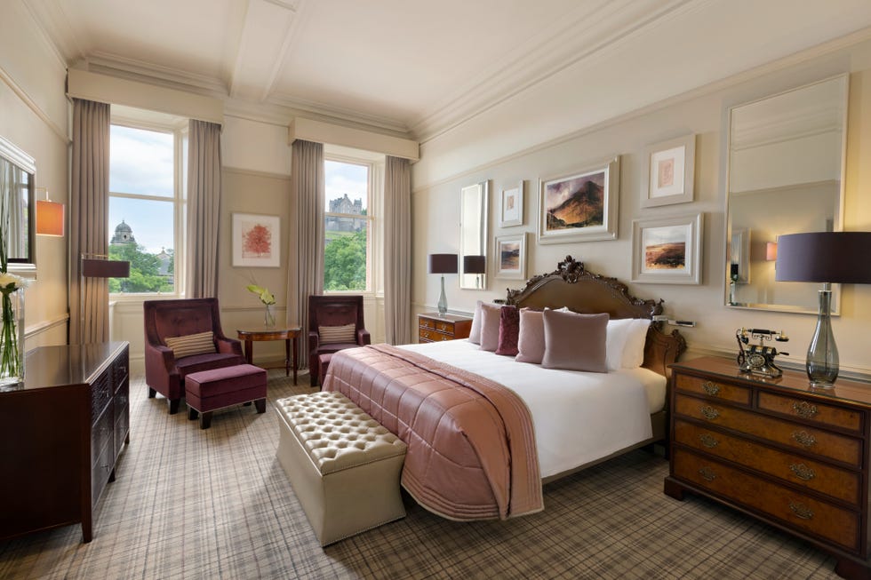 a bedroom with a large bed at waldorf astoria edinburgh the caledonian