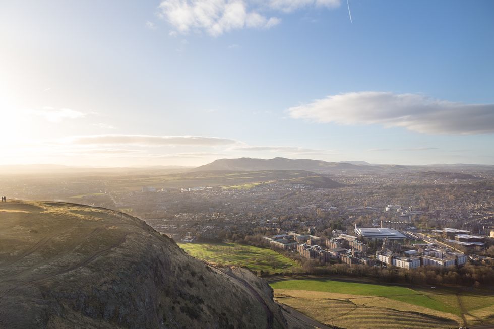 edinburgh view from arthur's seat, scotland.