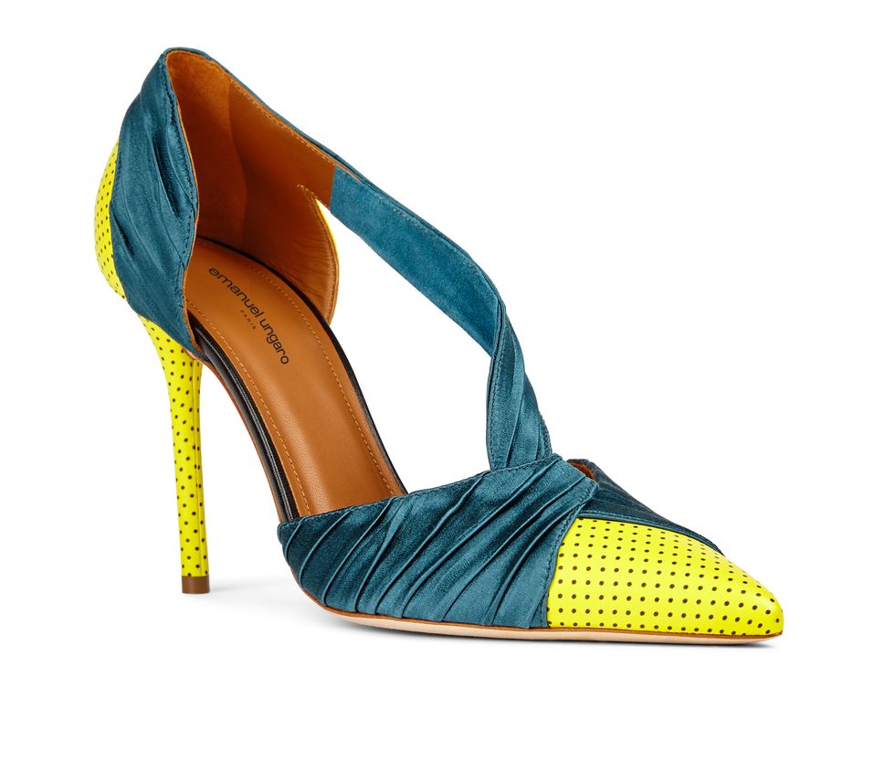 Footwear, High heels, Blue, Green, Yellow, Turquoise, Shoe, Teal, Aqua, Orange, 