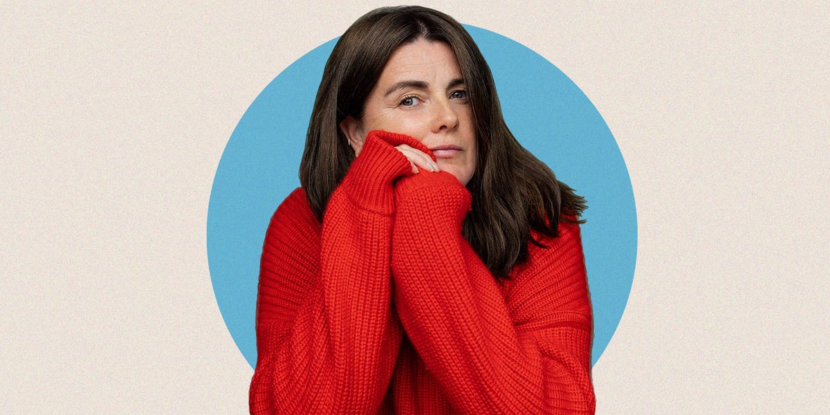 a person in a red sweater