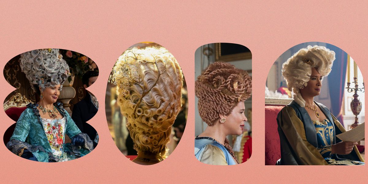 queen charlotte wearing various wigs