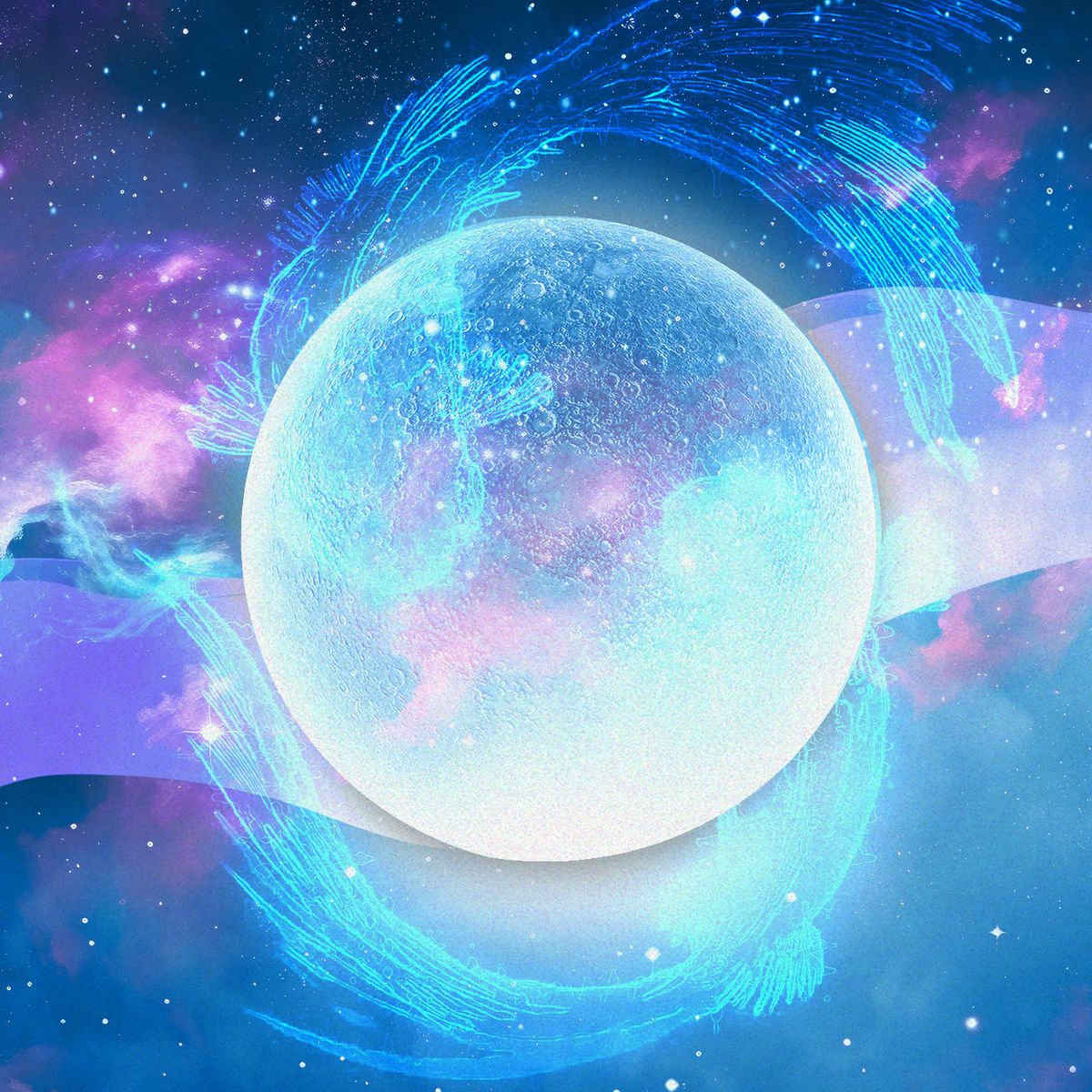 pisces blue moon illustration
