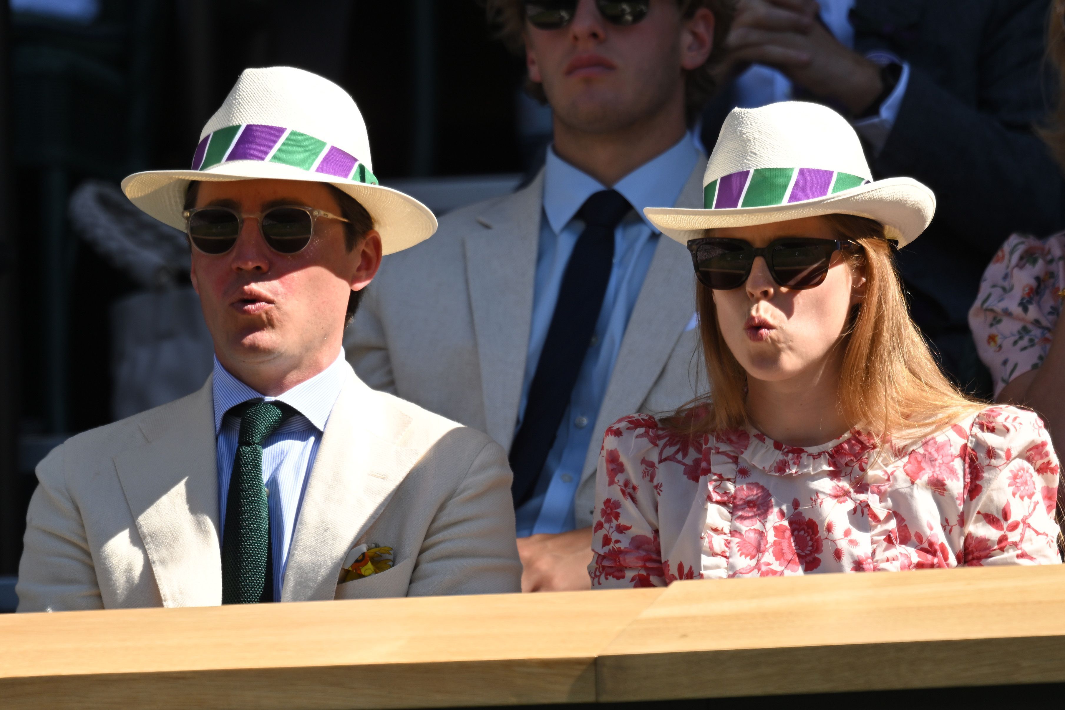 Princess Beatrice Wears a Pink Floral Dress to Wimbledon