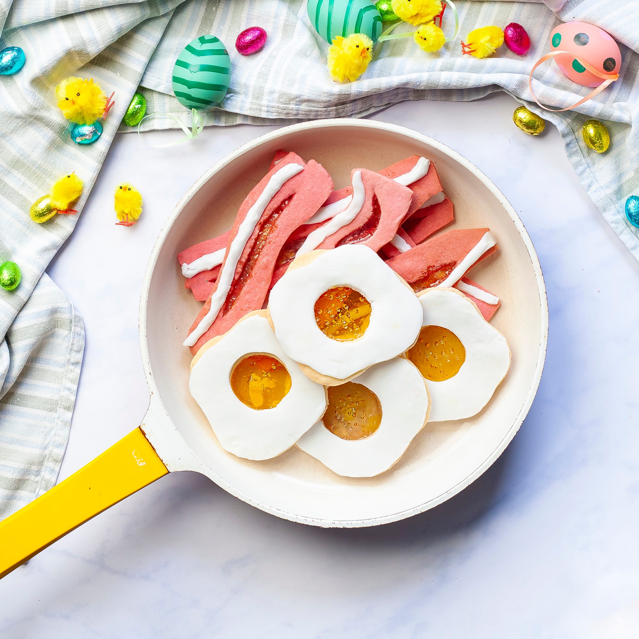 Novelty Shaped Pink Miniature Food Teatime Cookies on Baking Sheet