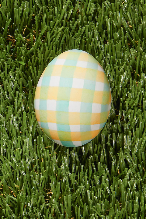 egg painting watercolor gingham