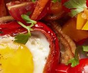 Egg Pepper Rings with Carrot Salsa